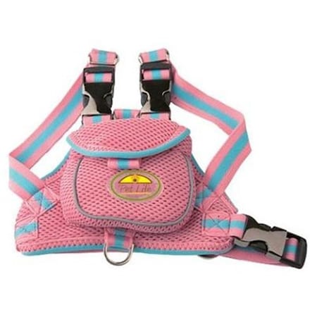 Petpurifiers Large Mesh Harness with pouch Pink PE468499